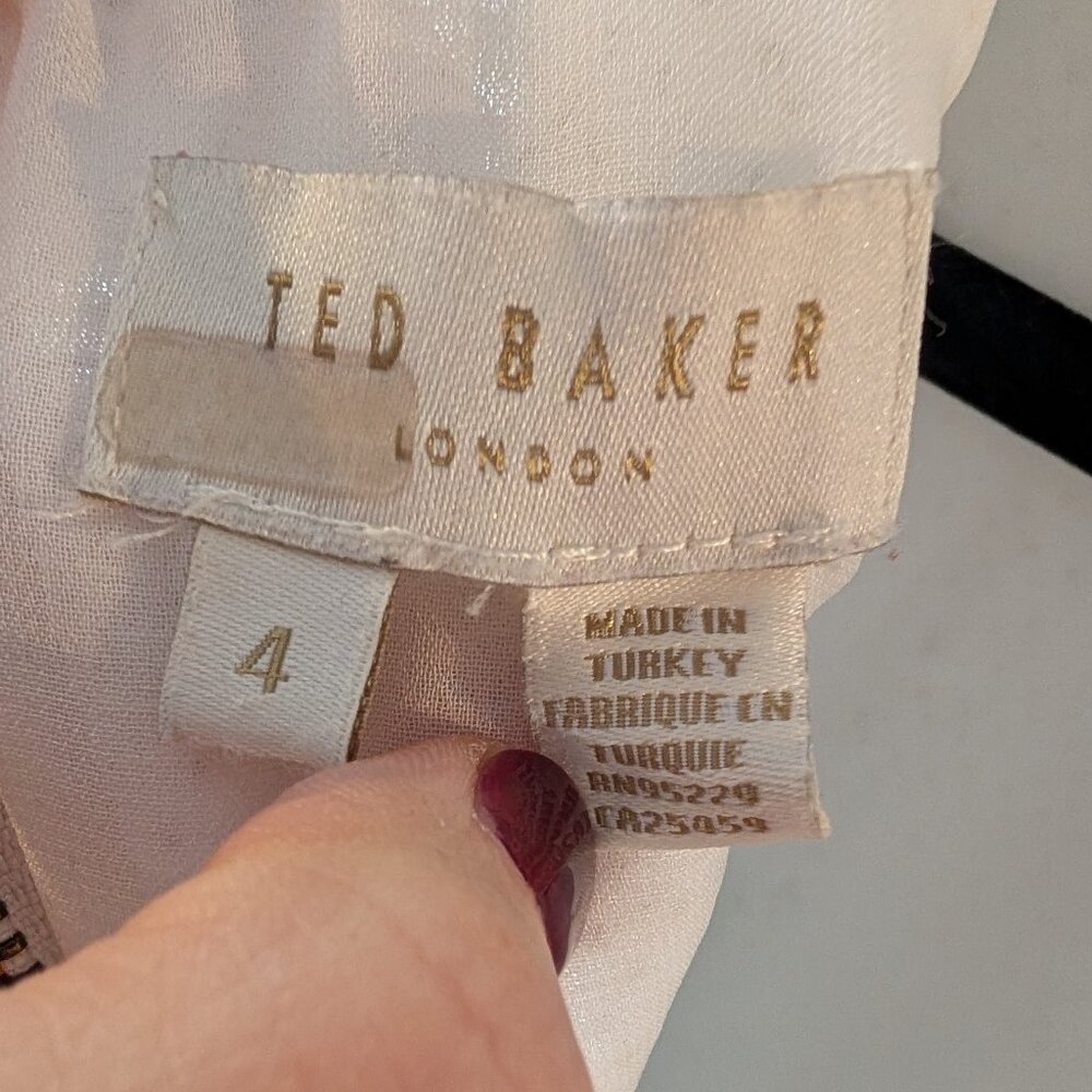 Ted Baker Ivory Leipa Sequin Sweatshirt Sz 4 - Picture 6 of 9